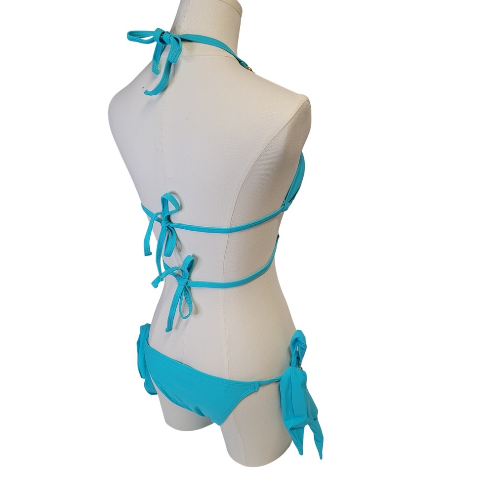 Stunning Turquoise Jeweled Bikini Starfish Charm Two Piece New - Picture 9 of 10